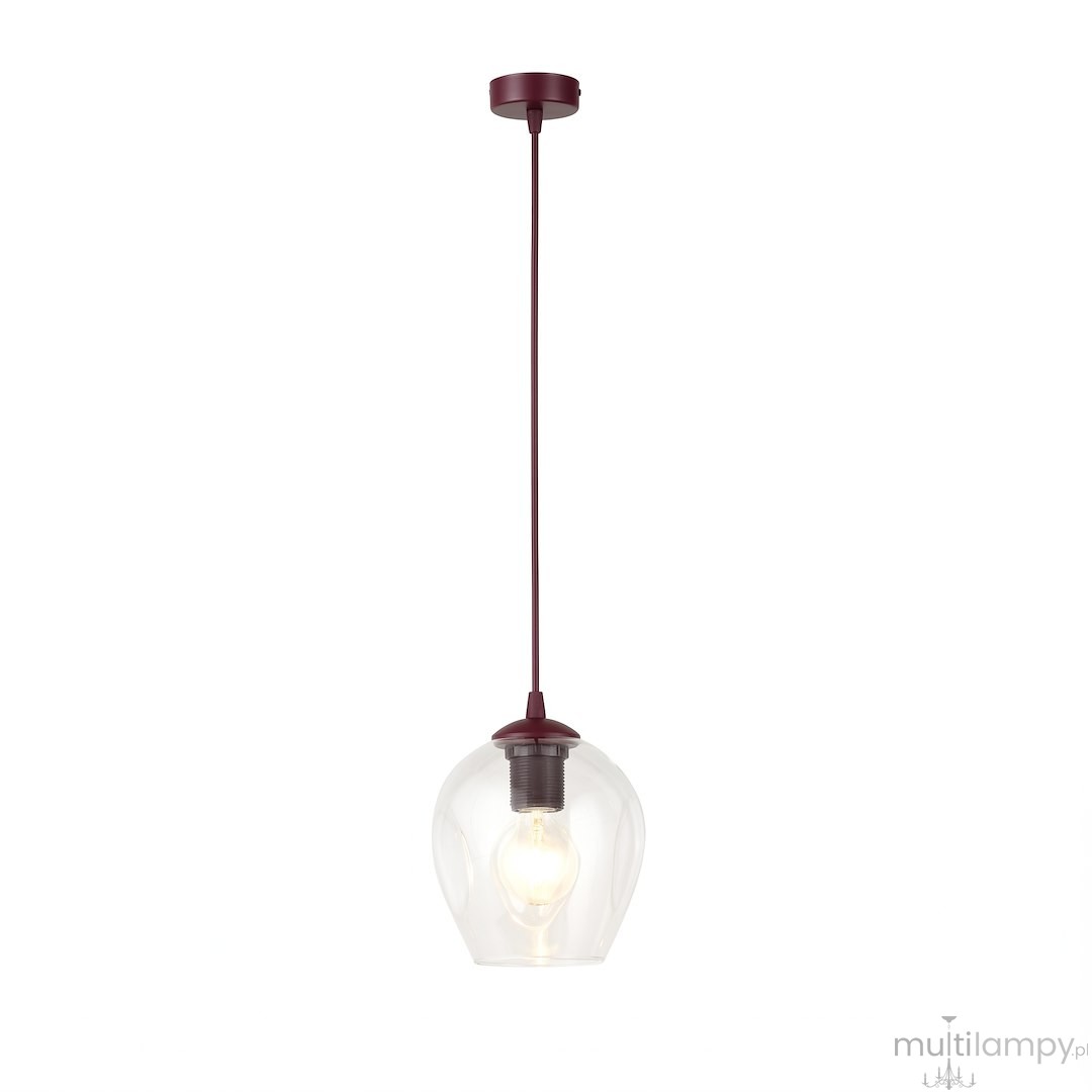 Istar lampa wisząca 1xE27 burgund/transparentny 1784/1