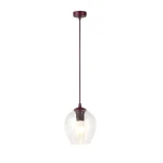 Istar lampa wisząca 1xE27 burgund/transparentny 1784/1
