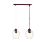 Istar lampa wisząca 2xE27 burgund/transparentny 1784/2