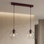 Istar lampa wisząca 2xE27 burgund/transparentny 1784/2