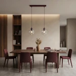 Istar lampa wisząca 2xE27 burgund/transparentny 1784/2