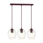 Istar lampa wisząca 3xE27 burgund/transparentny 1784/3