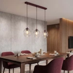 Istar lampa wisząca 3xE27 burgund/transparentny 1784/3