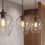 Istar lampa wisząca 3xE27 burgund/transparentny 1784/3