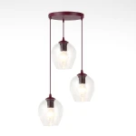 Istar lampa wisząca 3xE27 burgund/transparentny 1784/3PREM
