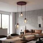 Istar lampa wisząca 3xE27 burgund/transparentny 1784/3PREM