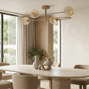 Spark lampa sufitowa 4xG9 beżowa bursztynowy K-5996