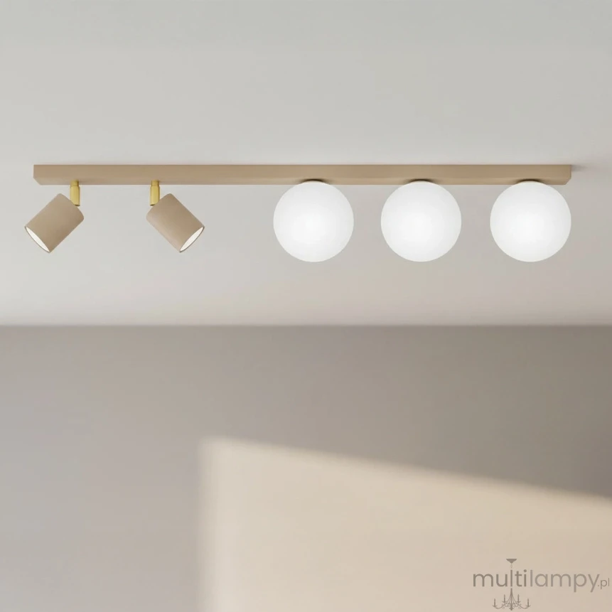 Aspa lampa sufitowa 2xGU10 + 3xG9 beżowa K-5831