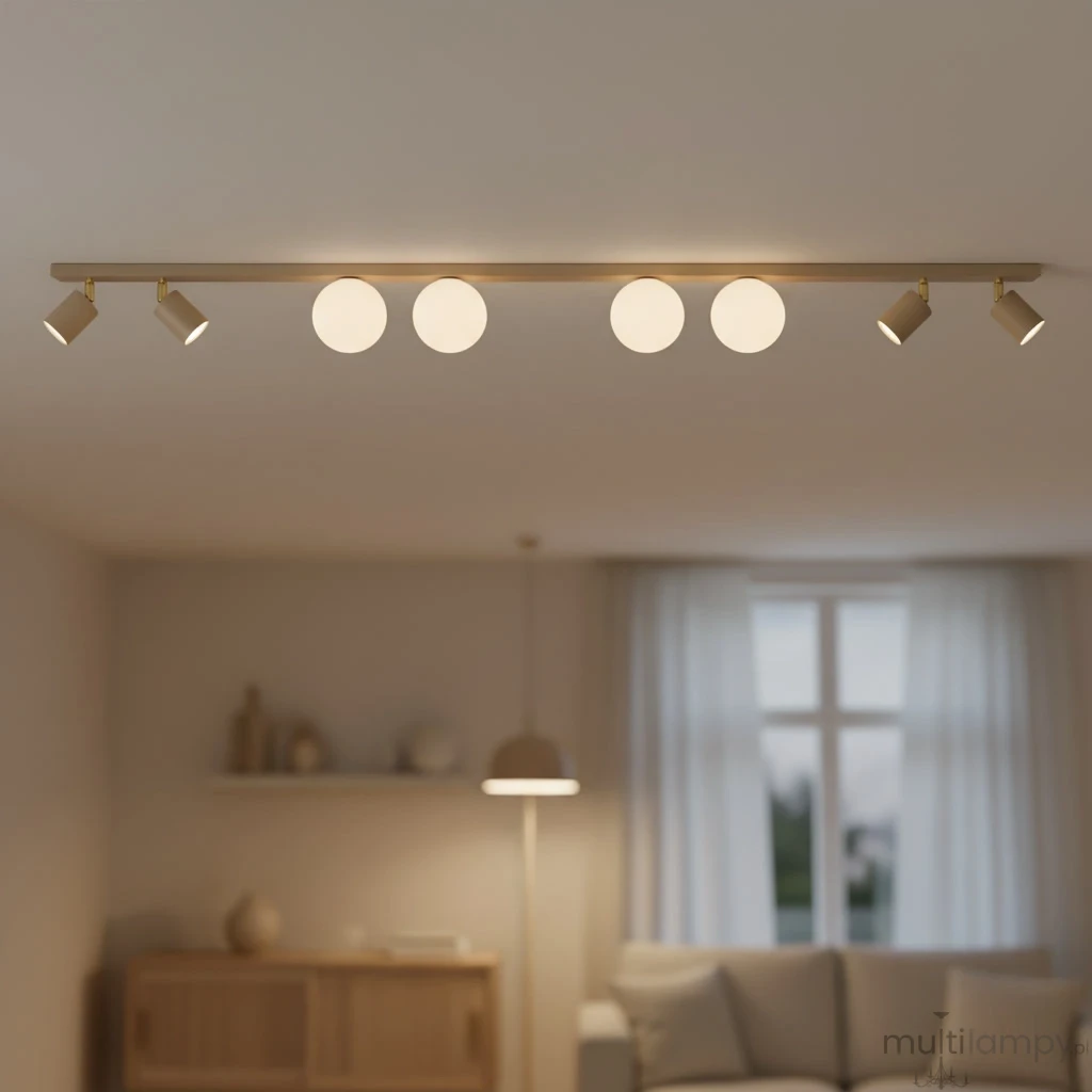 Aspa lampa sufitowa 4xGU10 + 4xG9 beżowa K-5833