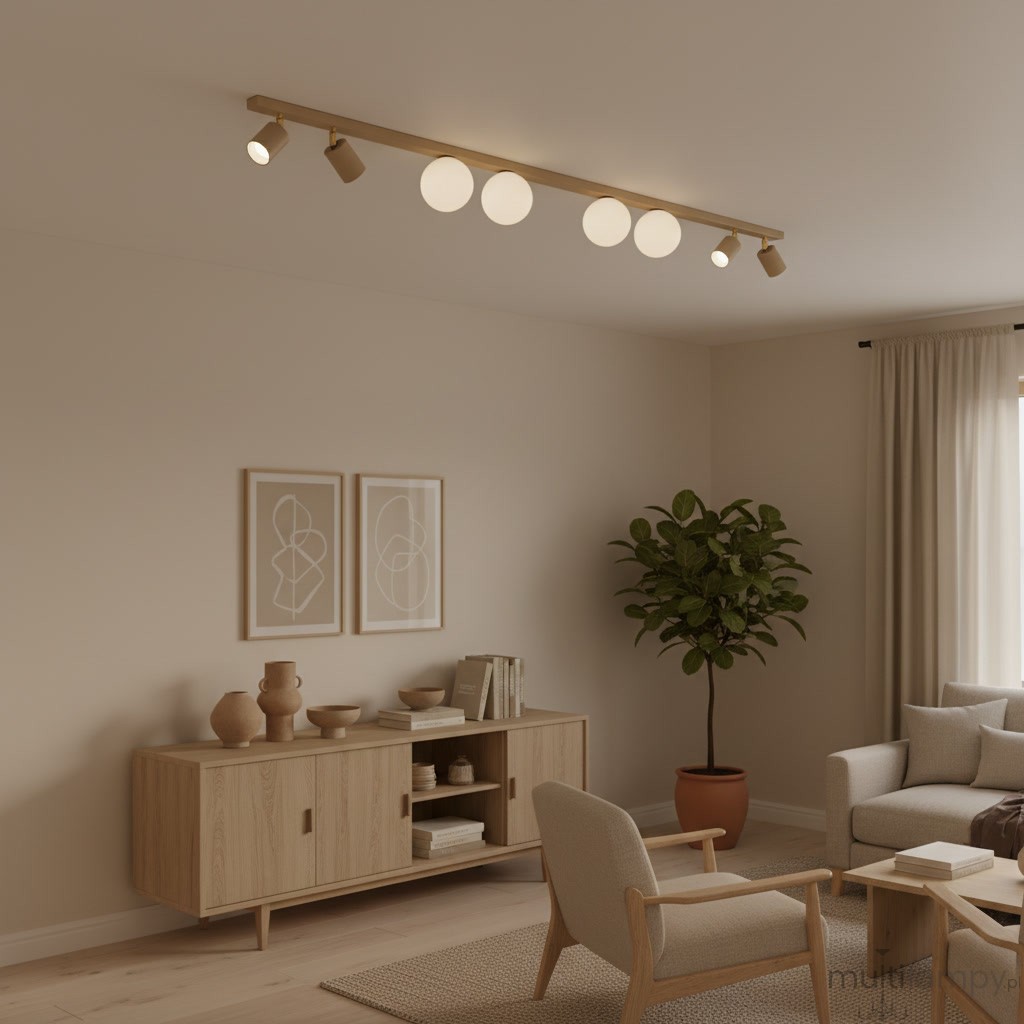 Aspa lampa sufitowa 4xGU10 + 4xG9 beżowa K-5833