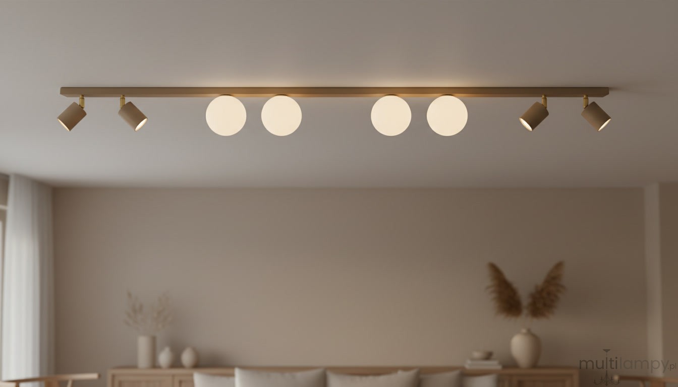 Aspa lampa sufitowa 4xGU10 + 4xG9 beżowa K-5833