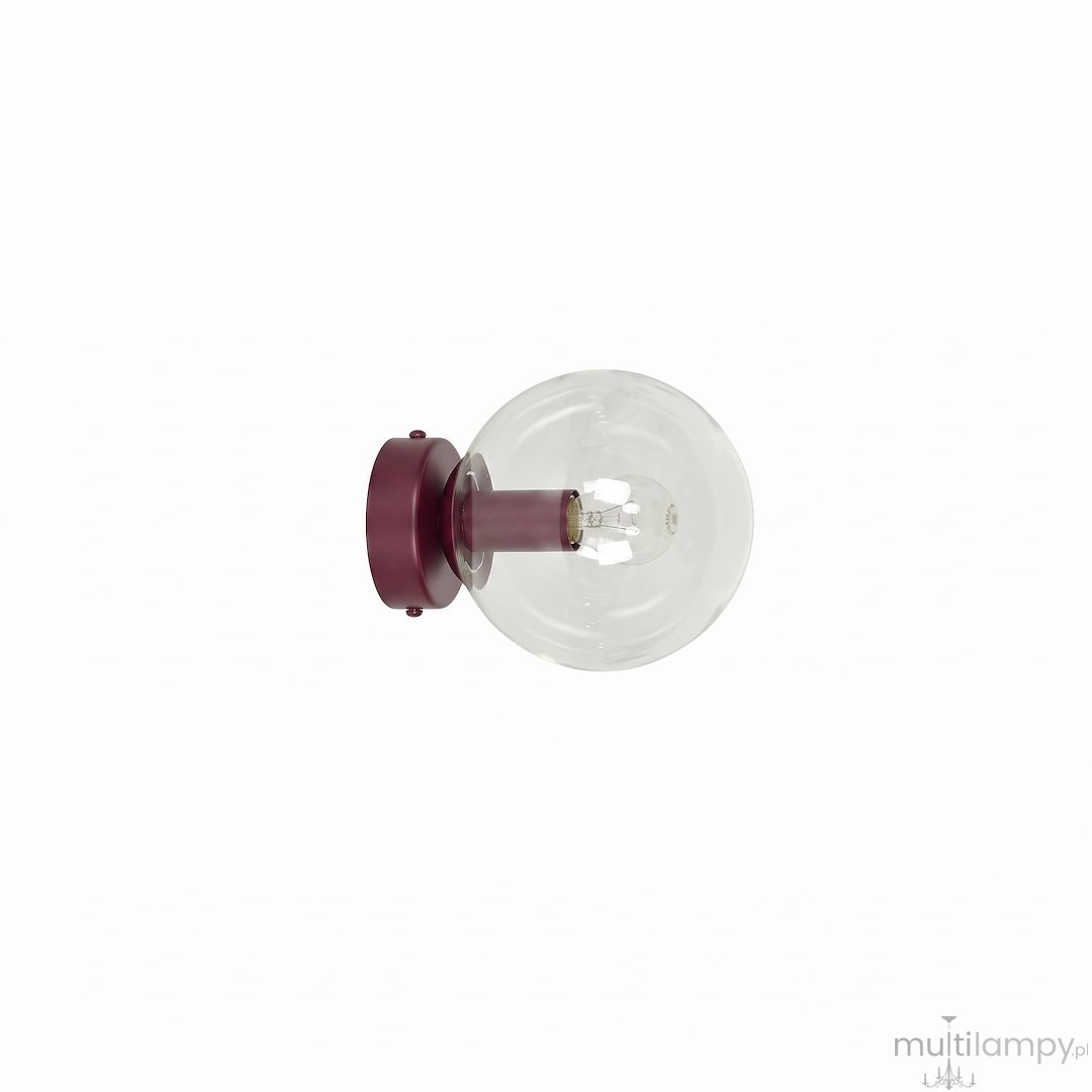 Magnus kinkiet 1xE14 burgund/transparentny 1645/K1