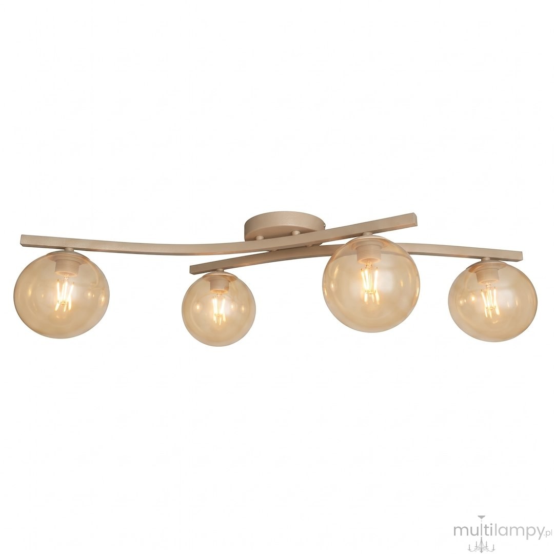 Opus lampa sufitowa 4xE14 mokka/bursztynowy 1783/4