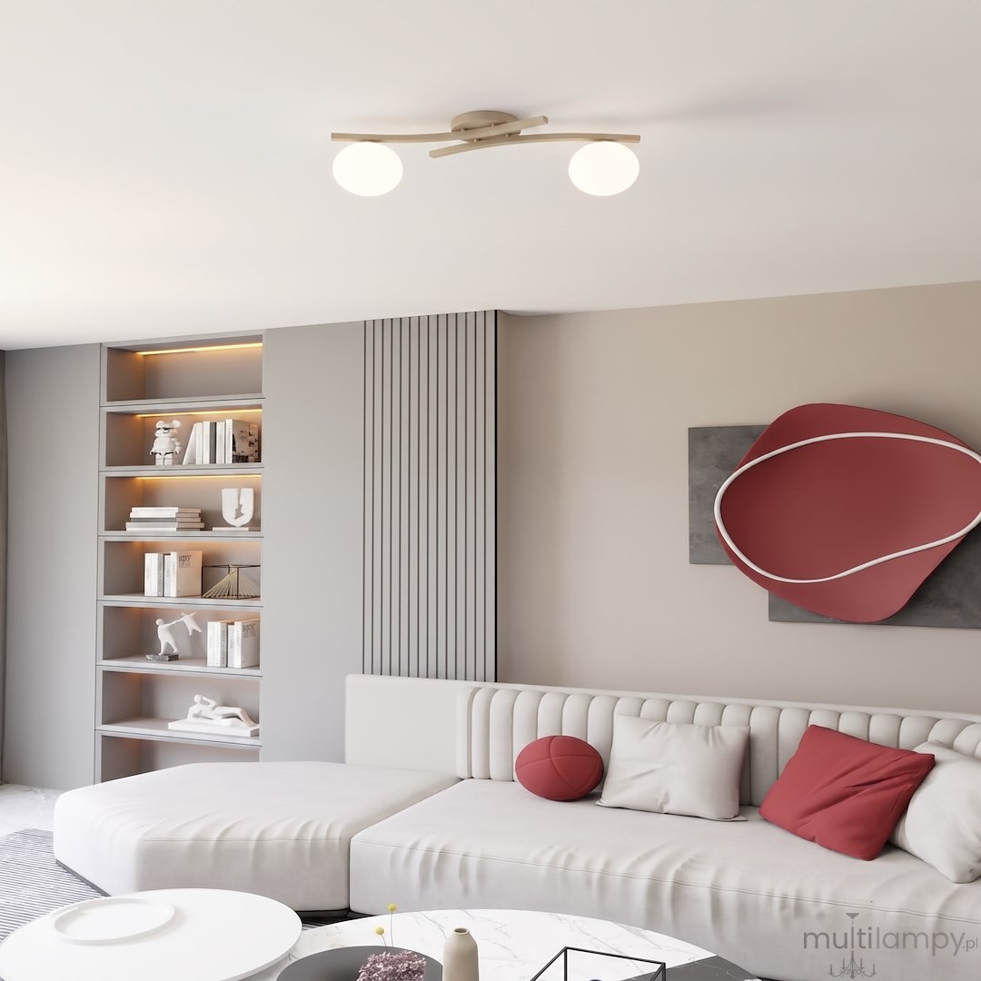 Opus lampa sufitowa 2xE14 mokka/biały 1782/2