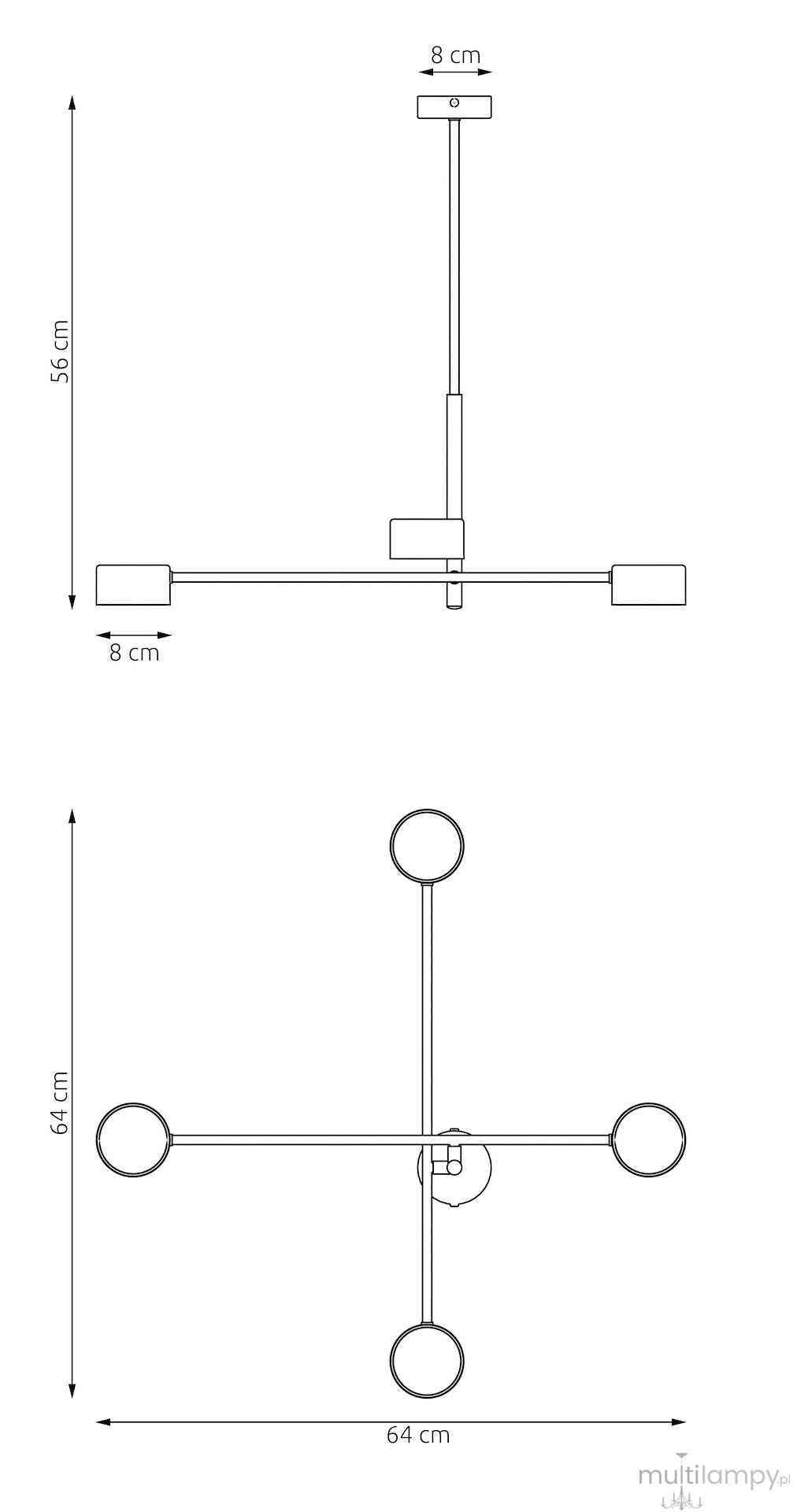 Natsu lampa wisząca 4xGX53 mokka 1780/4