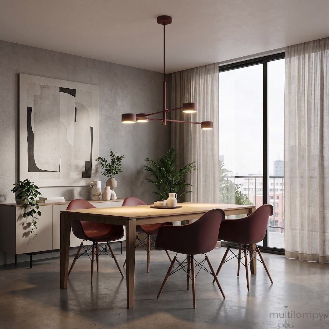 Natsu lampa wisząca 4xGX53 burgund 1781/4