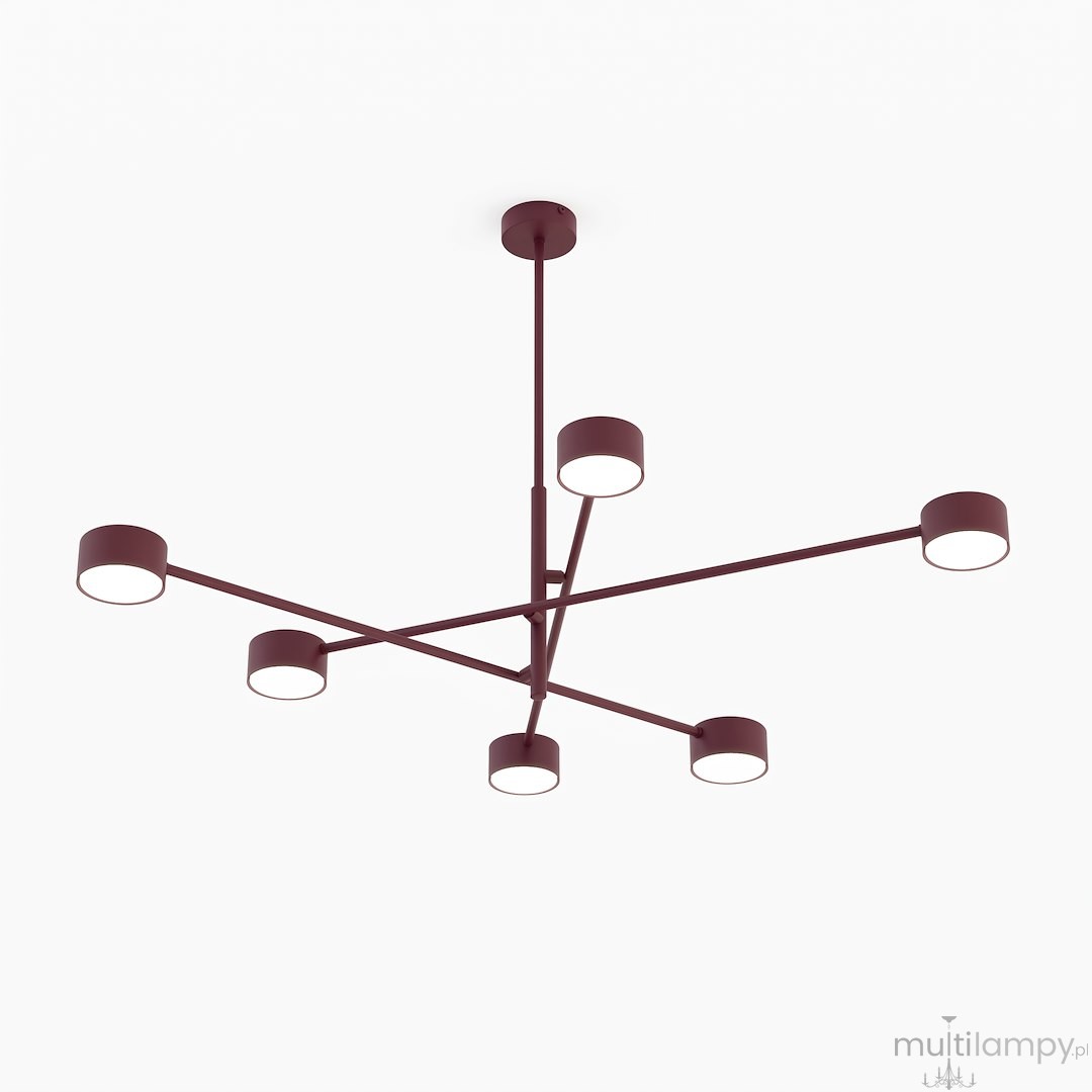 Natsu lampa wisząca 6xGX53 burgund 1781/6