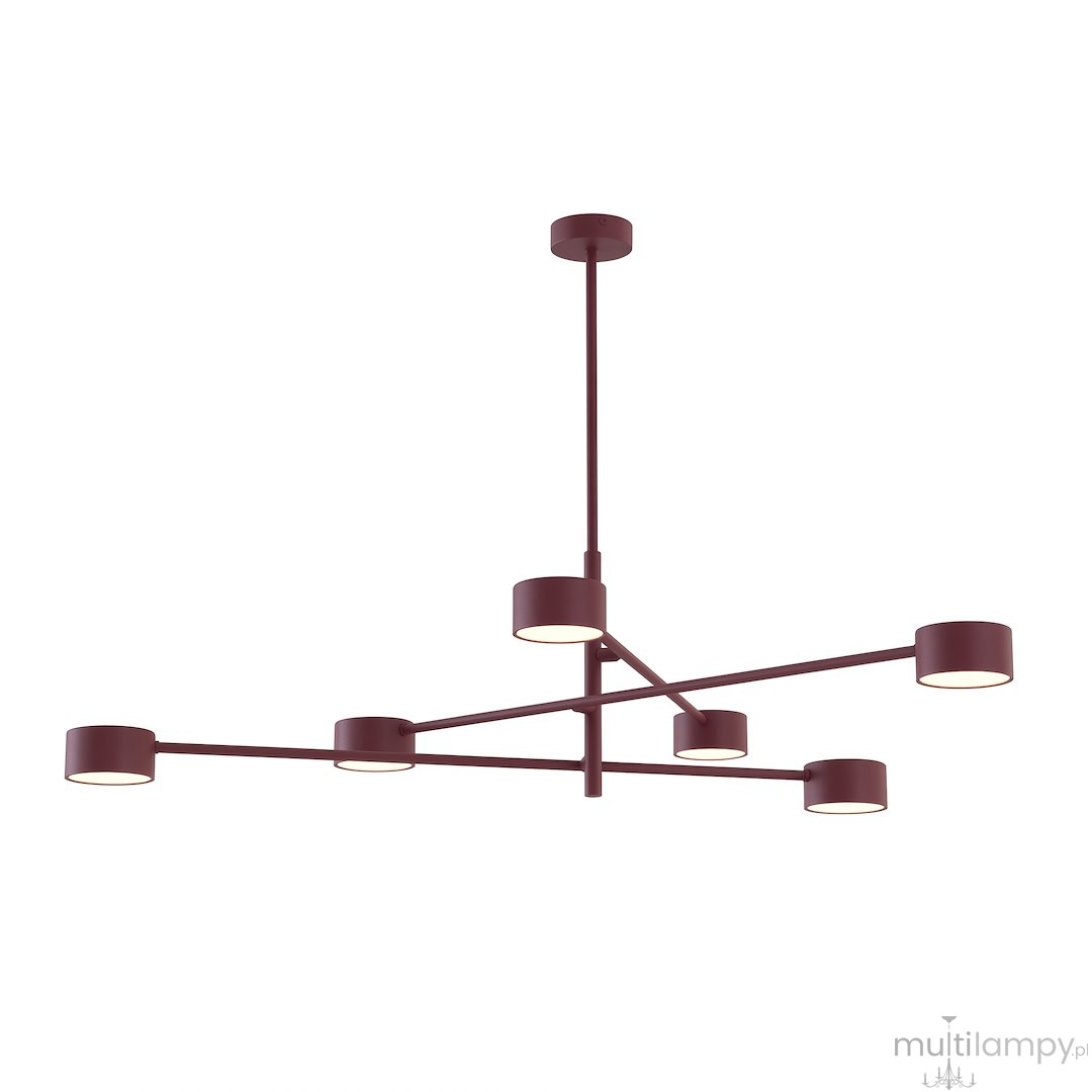 Natsu lampa wisząca 6xGX53 burgund 1781/6