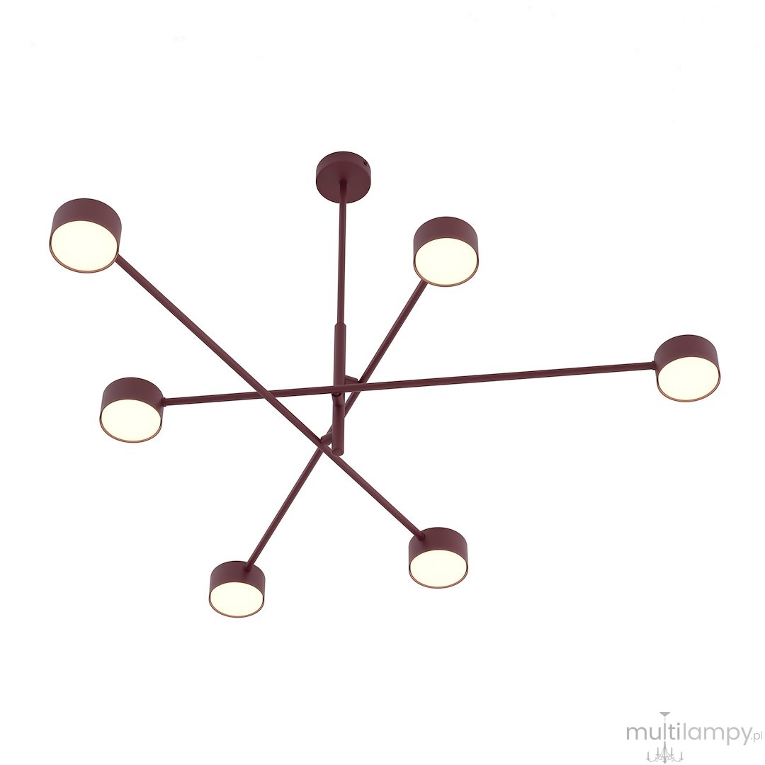 Natsu lampa wisząca 6xGX53 burgund 1781/6