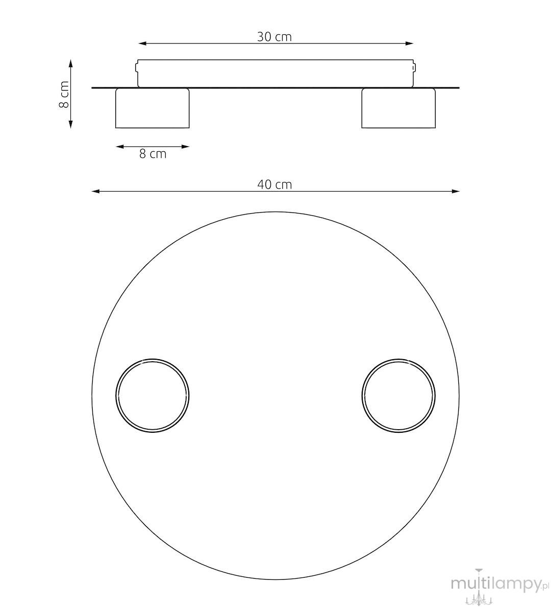 Bolx lampa sufitowa 2xGX53 burgund 1806/2