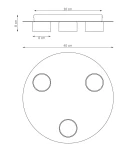 Bolx lampa sufitowa 3xGX53 burgund 1806/3