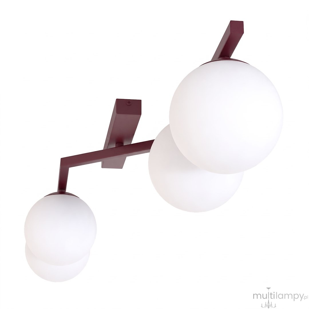Naton lampa sufitowa 4xE14 burgund/biały 1803/4