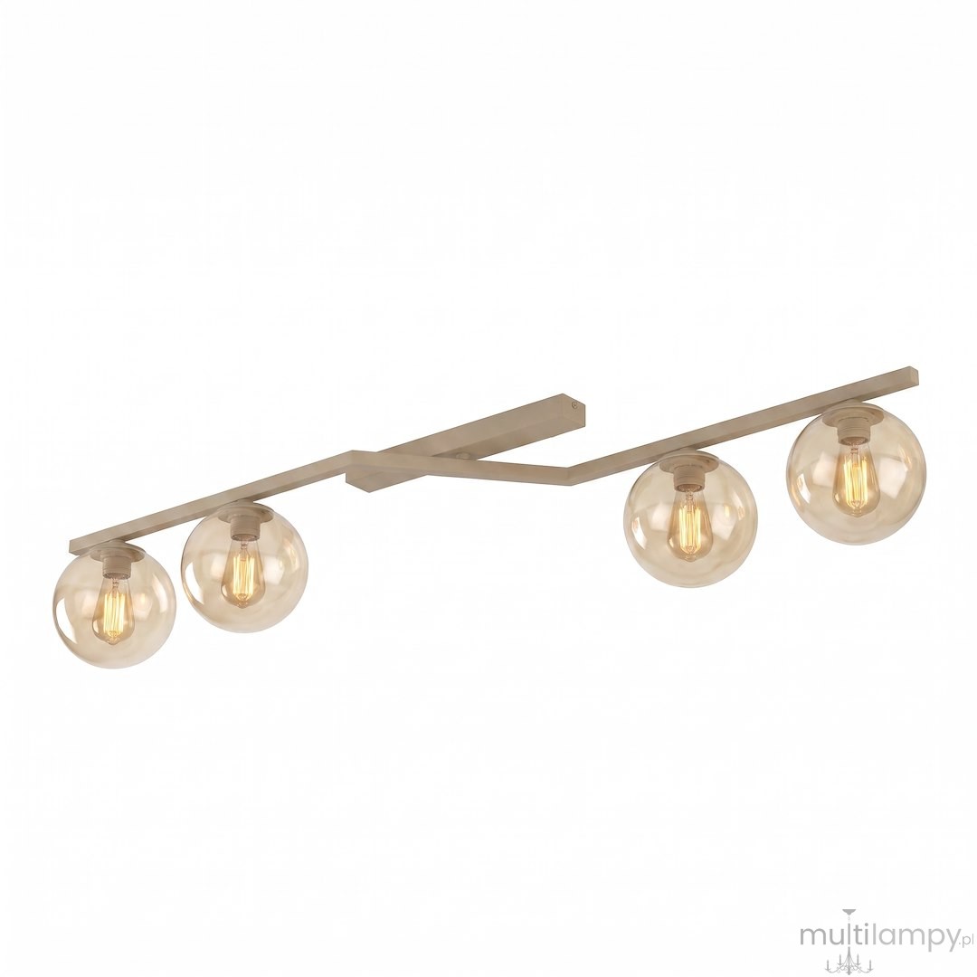 Naton lampa sufitowa 4xE14 mokka/bursztynowy 1802/4