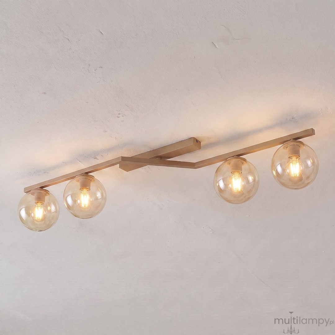 Naton lampa sufitowa 4xE14 mokka/bursztynowy 1802/4