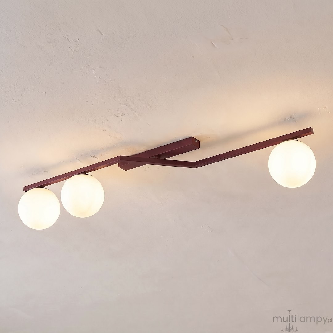 Naton lampa sufitowa 3xE14 burgund/biały 1803/3