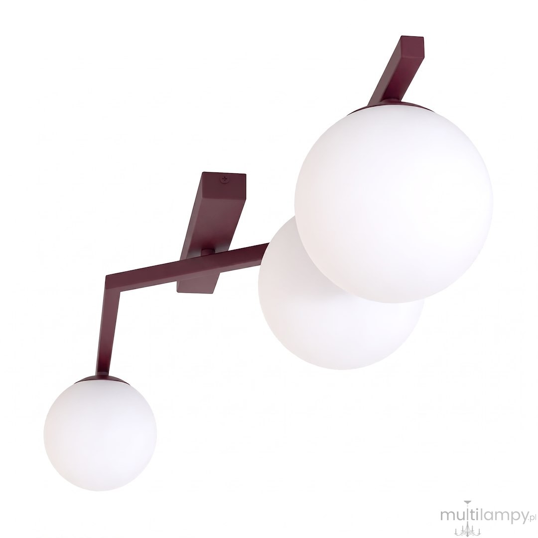 Naton lampa sufitowa 3xE14 burgund/biały 1803/3