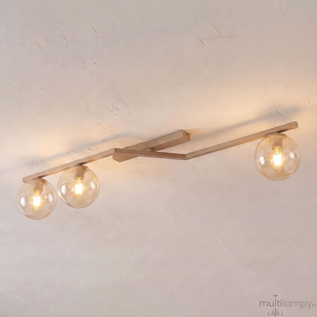 Naton lampa sufitowa 3xE14 mokka/bursztynowy 1802/3
