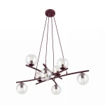 Essa lampa wisząca 8xE14 burgund/transparentny 1800/8