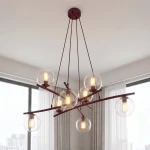 Essa lampa wisząca 8xE14 burgund/transparentny 1800/8