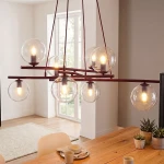 Essa lampa wisząca 8xE14 burgund/transparentny 1800/8