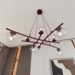 Essa lampa wisząca 8xE14 burgund/transparentny 1800/8