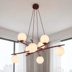 Essa lampa wisząca 8xE14 burgund/biały 1799/8