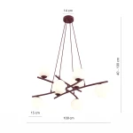 Essa lampa wisząca 8xE14 burgund/biały 1799/8