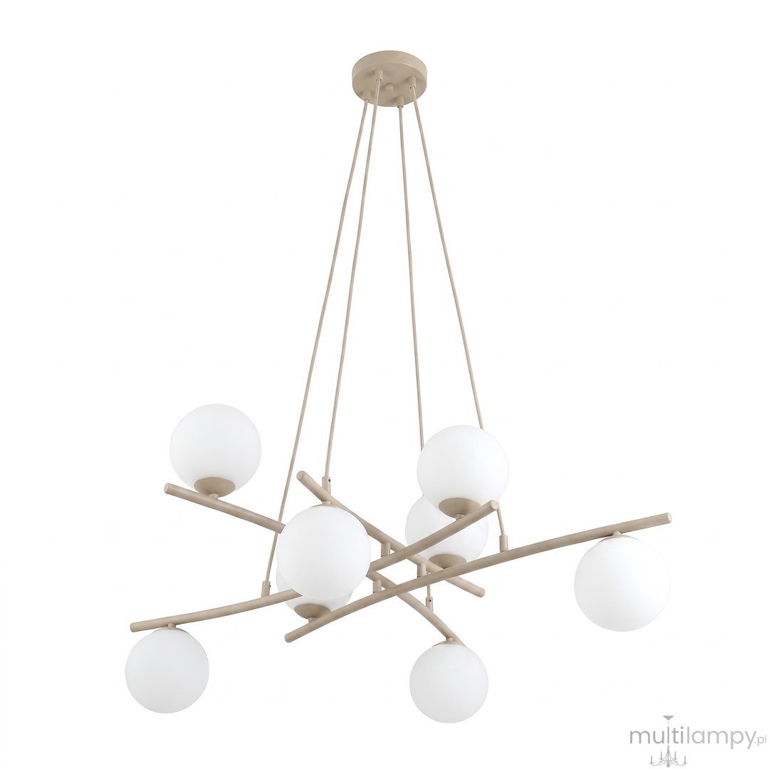 Essa lampa wisząca 8xE14 mokka/biały 1797/8