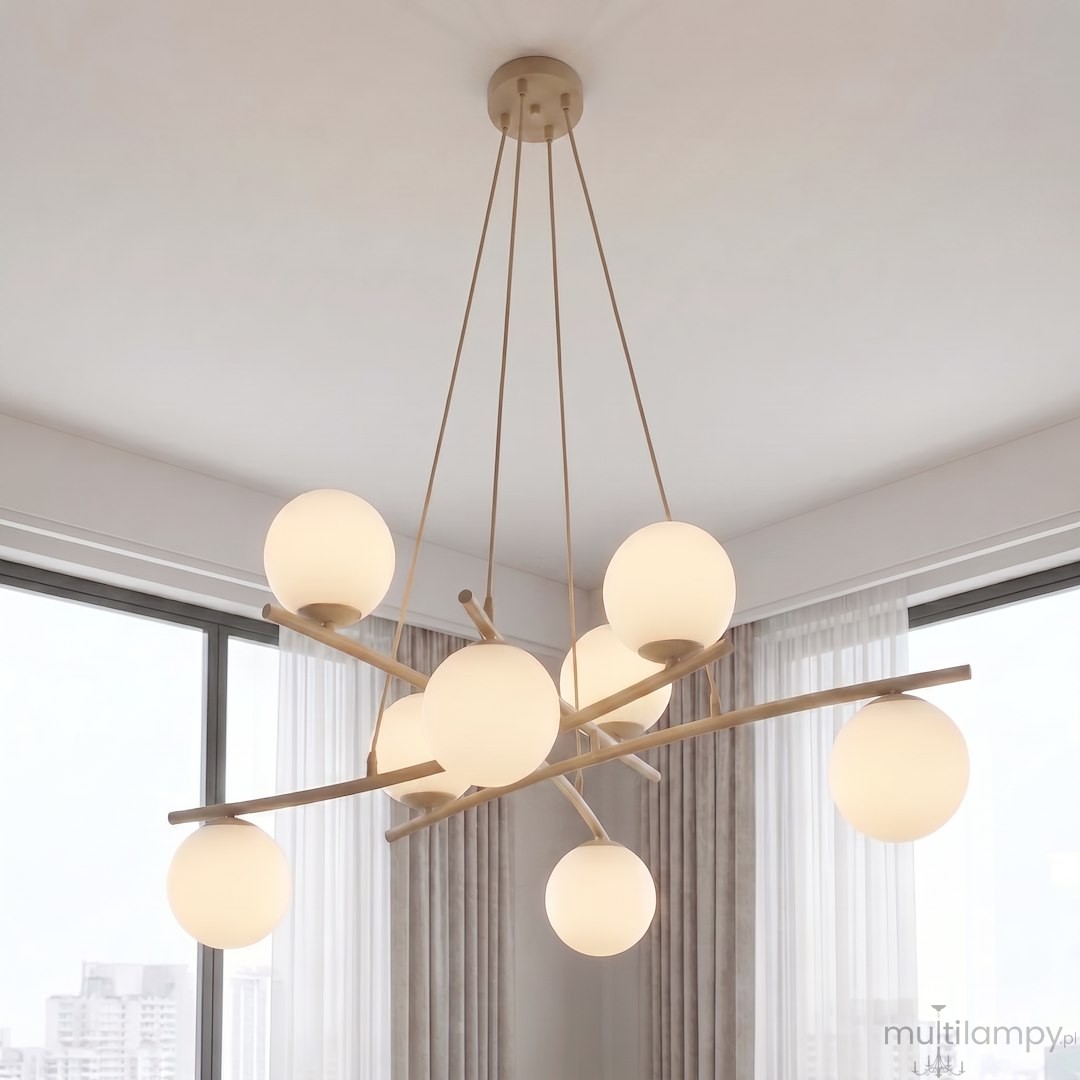 Essa lampa wisząca 8xE14 mokka/biały 1797/8