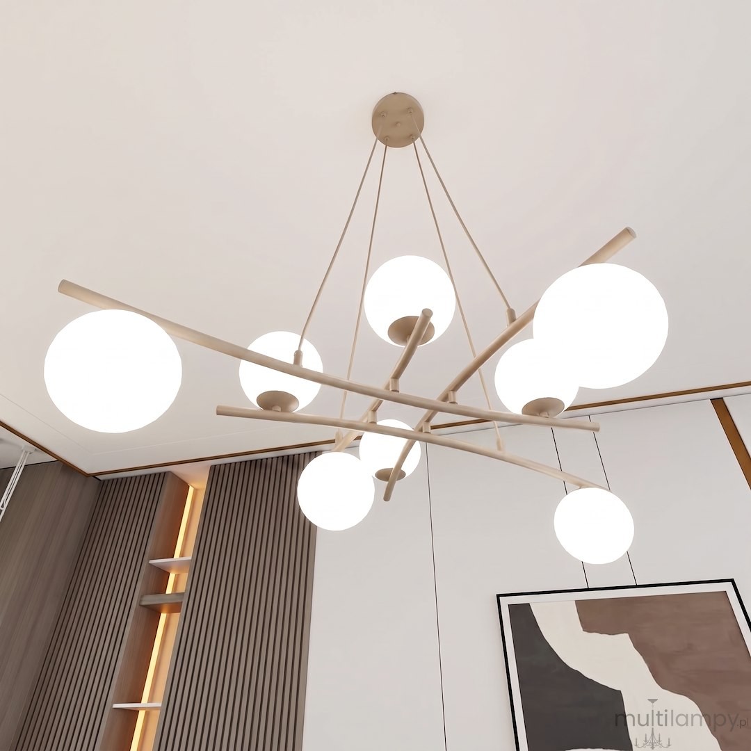 Essa lampa wisząca 8xE14 mokka/biały 1797/8