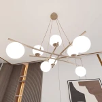 Essa lampa wisząca 8xE14 mokka/biały 1797/8