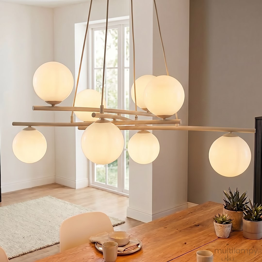 Essa lampa wisząca 8xE14 mokka/biały 1797/8