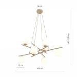Essa lampa wisząca 8xE14 mokka/biały 1797/8