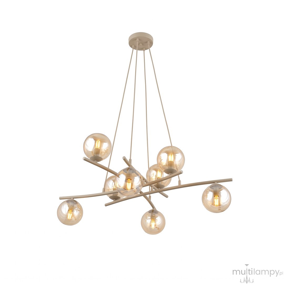Essa lampa wisząca 8xE14 mokka/bursztynowy 1798/8