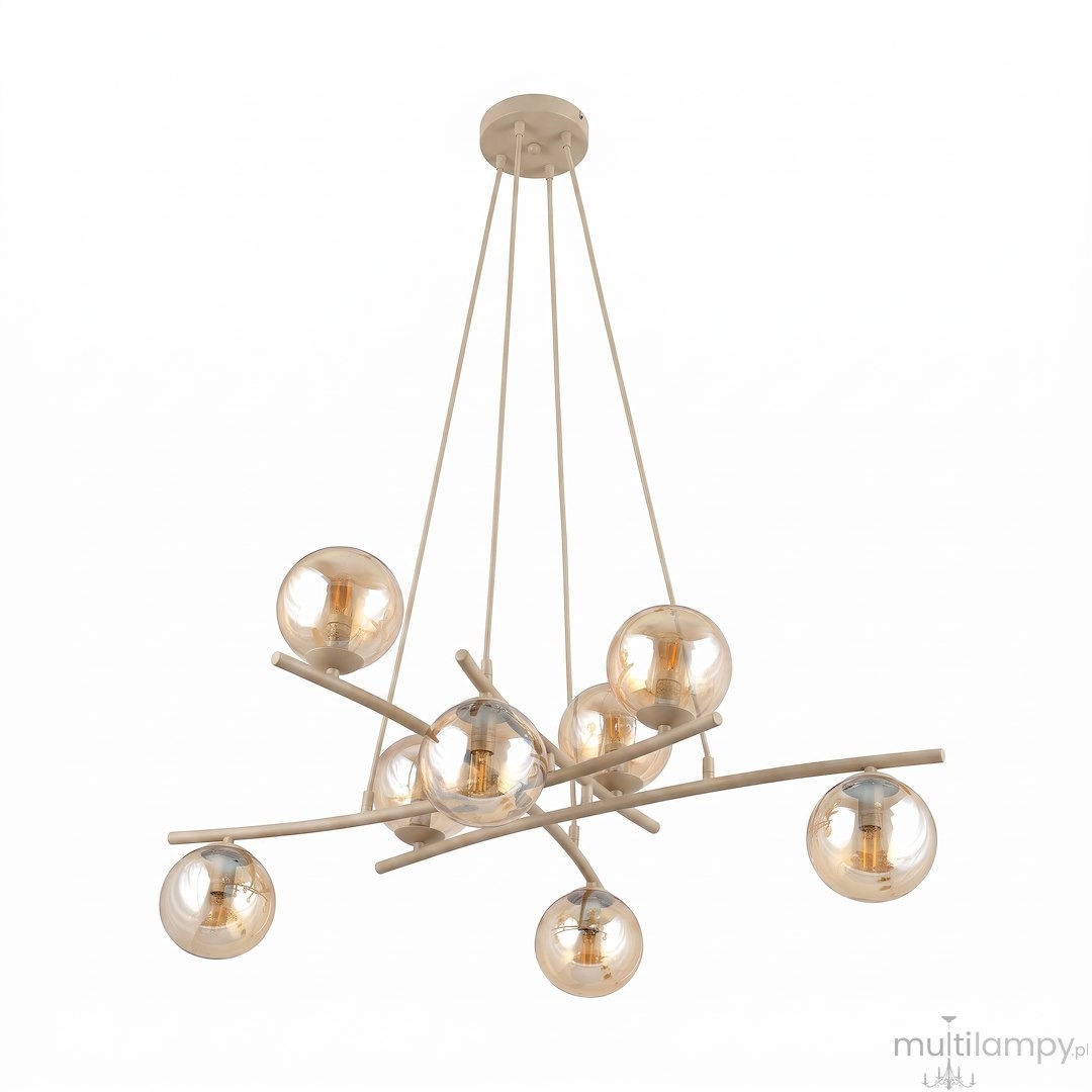 Essa lampa wisząca 8xE14 mokka/bursztynowy 1798/8
