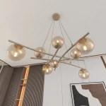 Essa lampa wisząca 8xE14 mokka/bursztynowy 1798/8