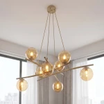 Essa lampa wisząca 8xE14 mokka/bursztynowy 1798/8