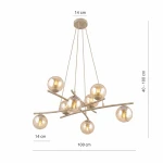 Essa lampa wisząca 8xE14 mokka/bursztynowy 1798/8