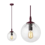 Cosmo lampa wisząca 1xE14 burgund/transparentny 1788/1