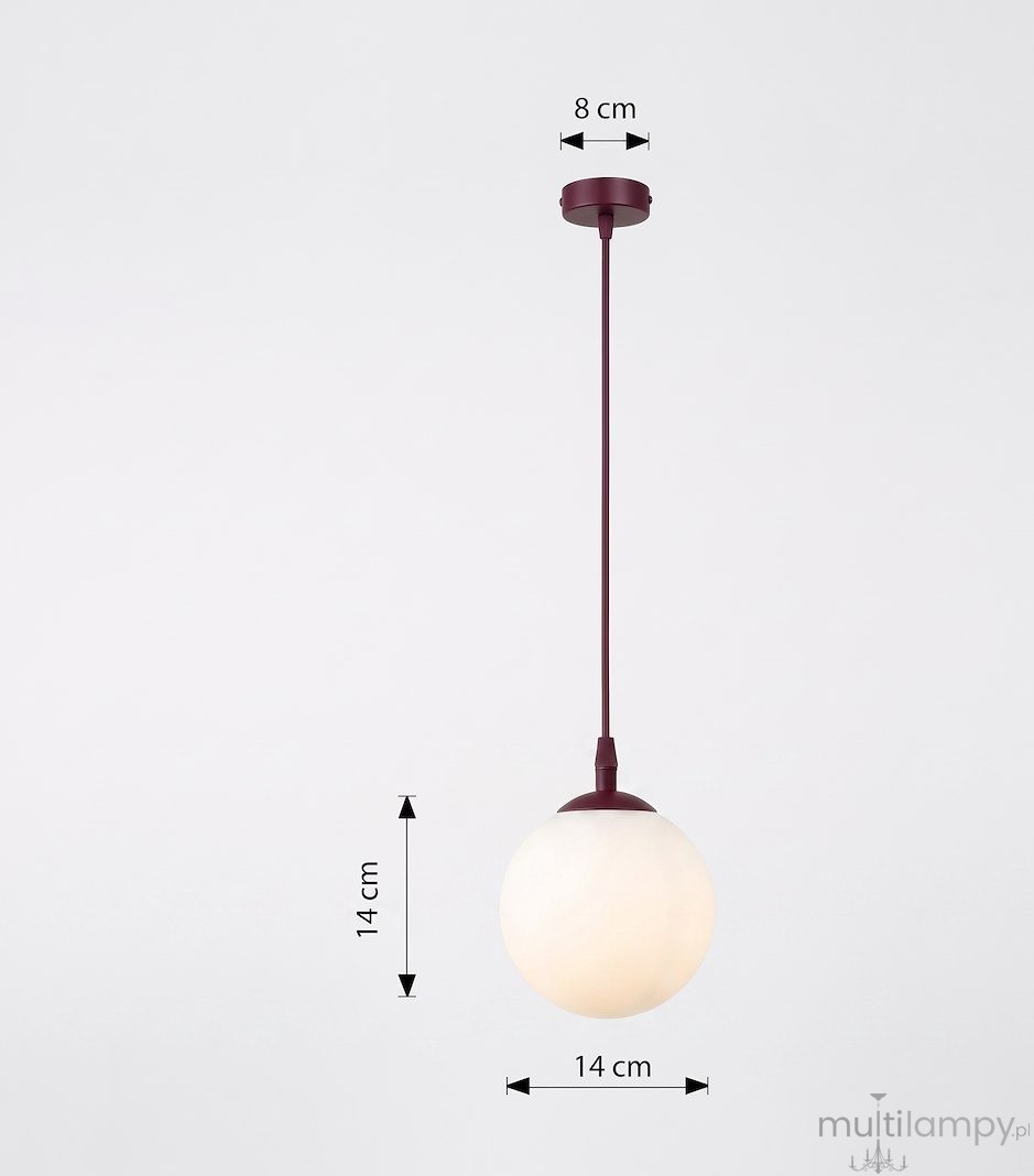 Cosmo lampa wisząca 1xE14 burgund/biały 1789/1